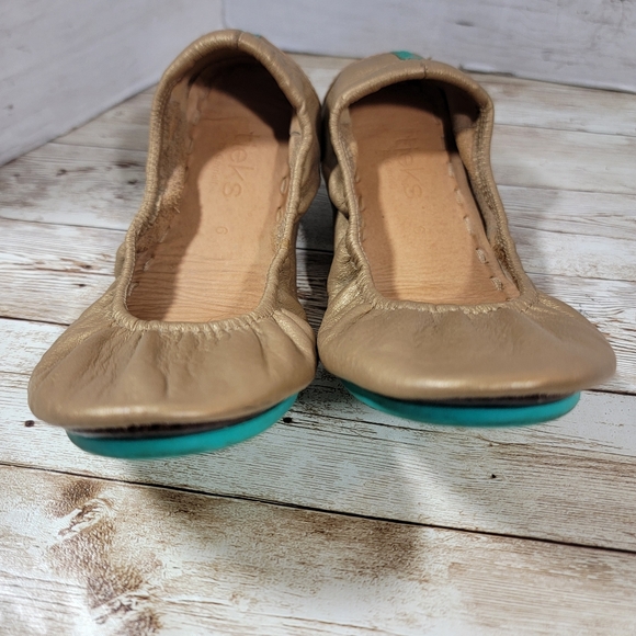 Tieks Foldable Leather Travel Flats In Metallic Gold US W 6 - Picture 4 of 8